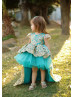 Cap Sleeves Turquoise High Low Flower Girl Dress Cap Sleeves Turquoise High Low Flower Girl Dress